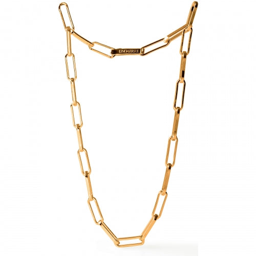 Collana Donna Unoaerre Bronzo Lucido Dorato Catena Ovale Squadrata Girocollo 512270