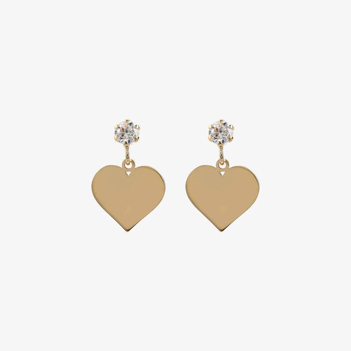 Orecchini Donna Bambina Milor Gold 9 KT Cuore Punto Luce WSGD90477.YG
