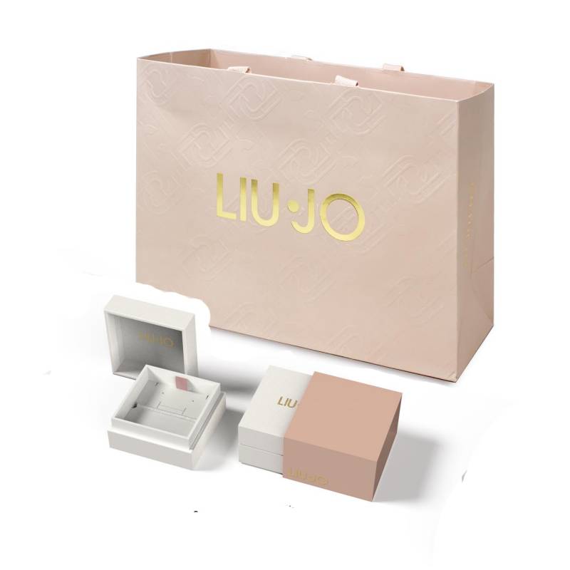 Orecchini Unisex Liu Jo Acciaio Rosè Pietra Tonda Zircone Bianco LJ2586