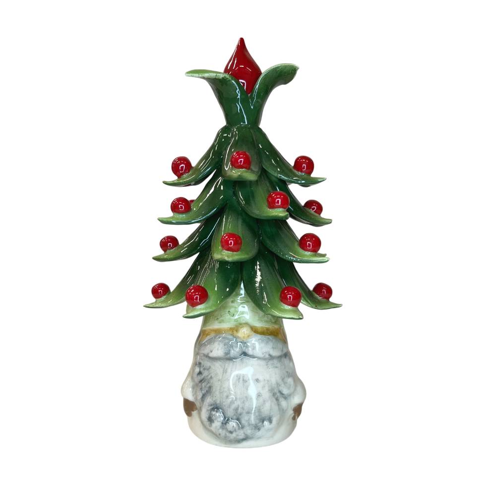 Gnomo Albero di Natale Capodimonte Verde Bocciolo 22 cm CAP1
