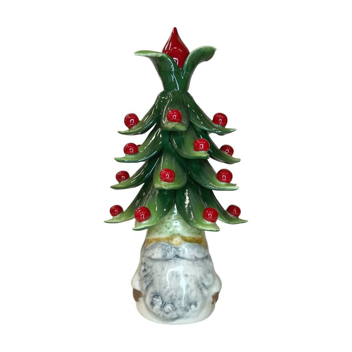 Gnomo Albero di Natale Capodimonte Verde Bocciolo 22 cm CAP1