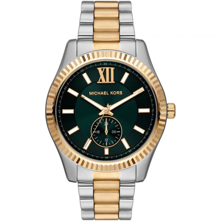 Orologio Uomo Michael Kors Acciaio Bicolore Verde Quarzo Solo Tempo Lexington MK9063
