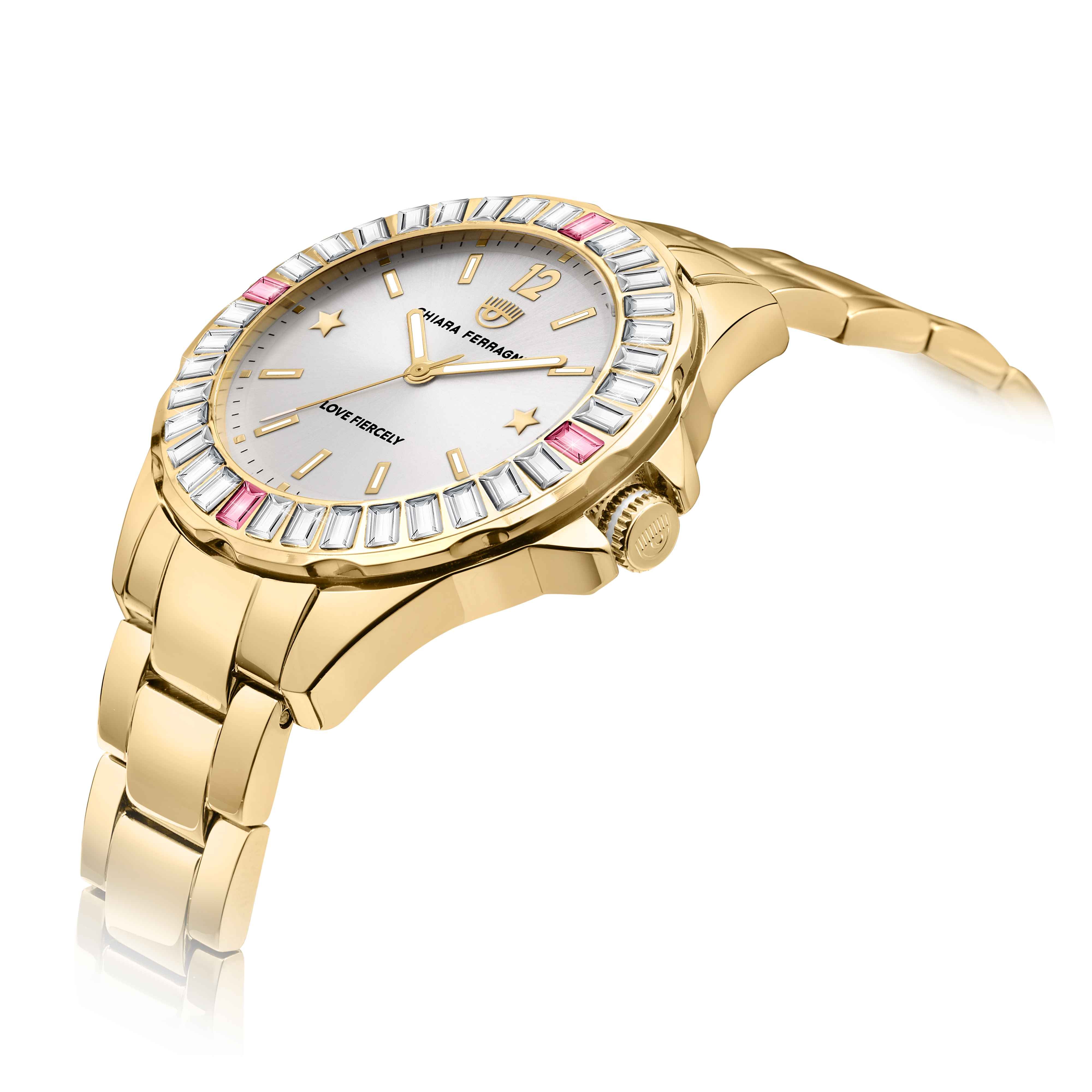 Orologio Donna Chiara Ferragni Quarzo Solo Tempo Rosè Zirconi Bianchi Rosa