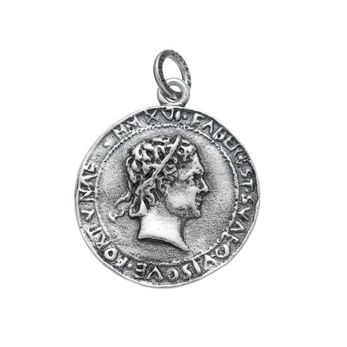 Charm Unisex Giovanni Raspini Argento 925 Medaglia Roma Realizzato A Mano 09778