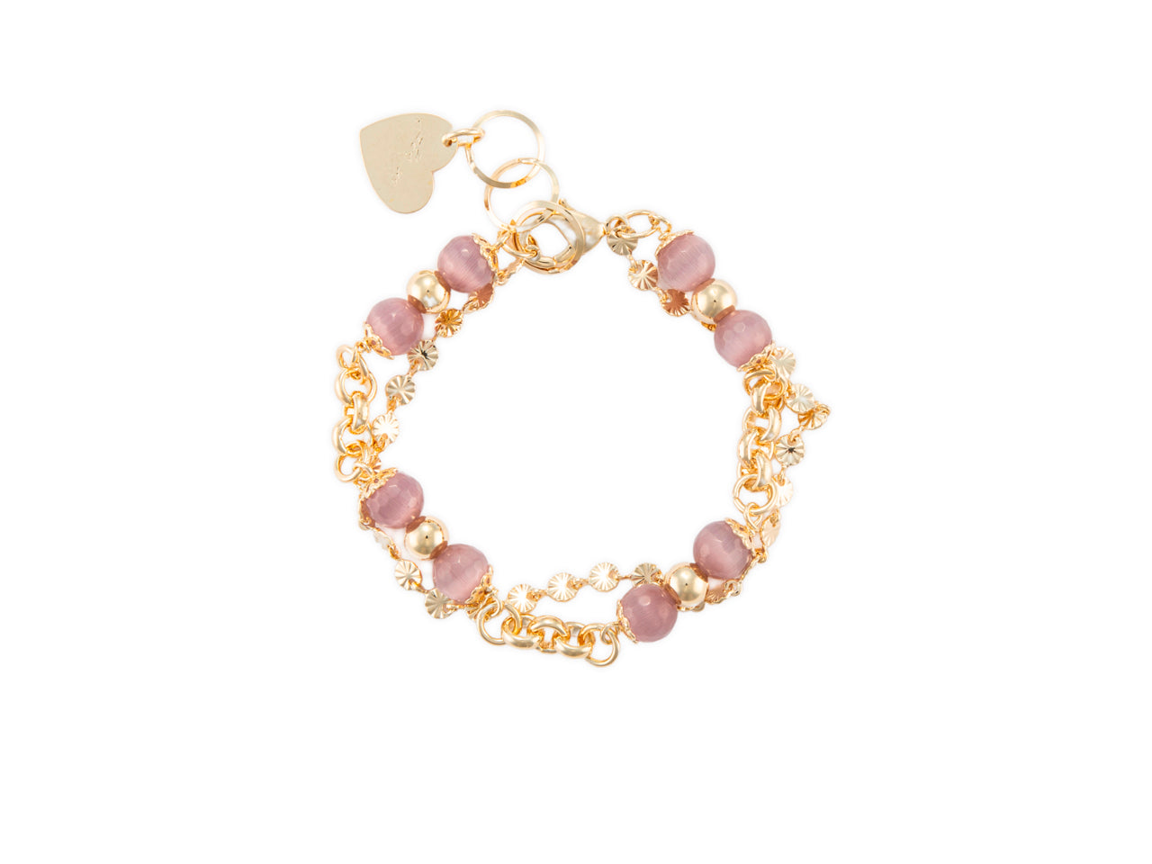 Bracciale Donna Acciaio dorato 4US cesare paciotti con giada viola4UBR7236W