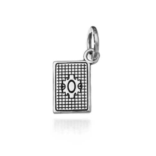 Charm Unisex Giovanni Raspini Argento 925 Asso Di Quadri Realizzato A Mano 10429
