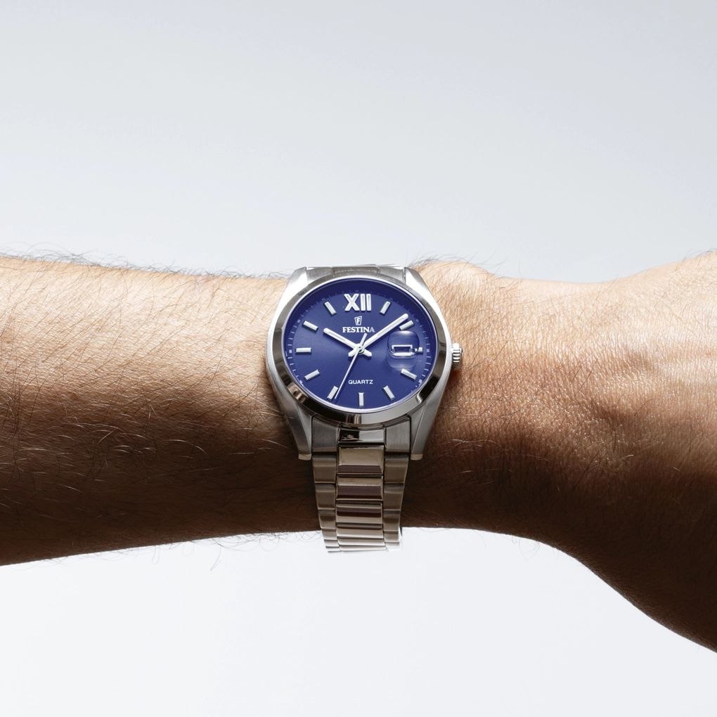 Orologio Uomo Festina Acciaio Quarzo Data Blu F20707/7
