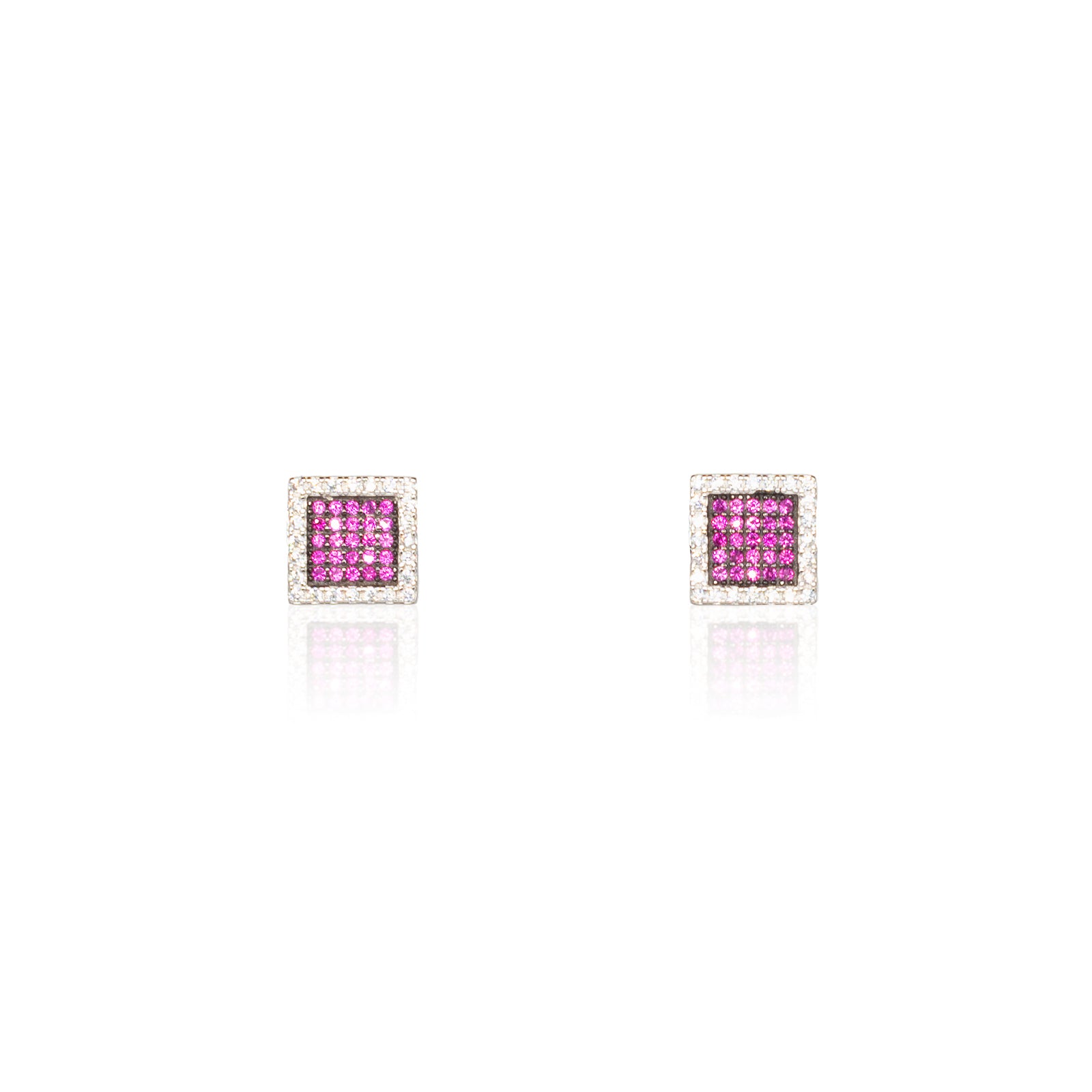 Orecchini Donna Re Mida Argento 925 Con Zirconi Bianchi E Viola O019