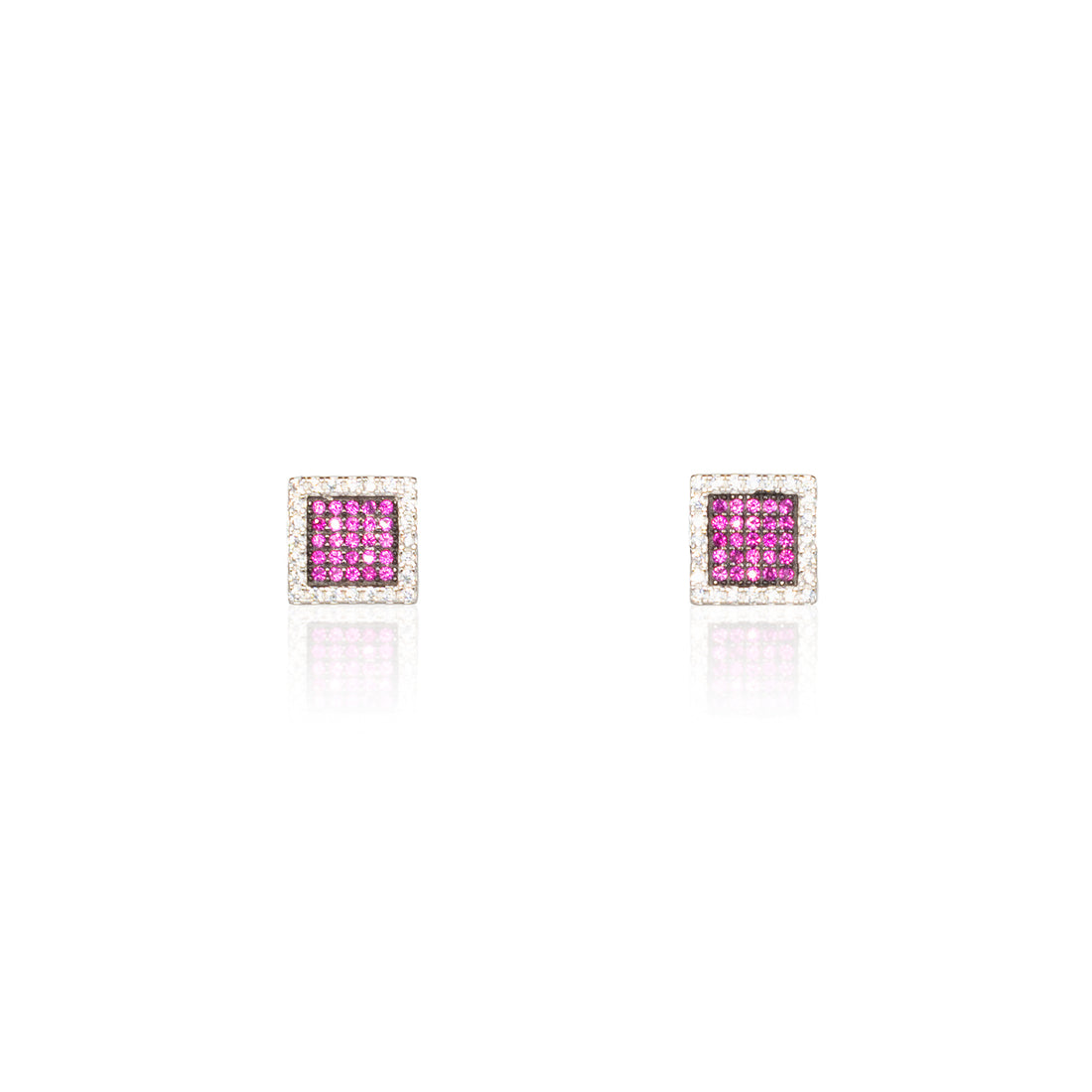 Orecchini Donna Re Mida Argento 925 Con Zirconi Bianchi E Viola O019
