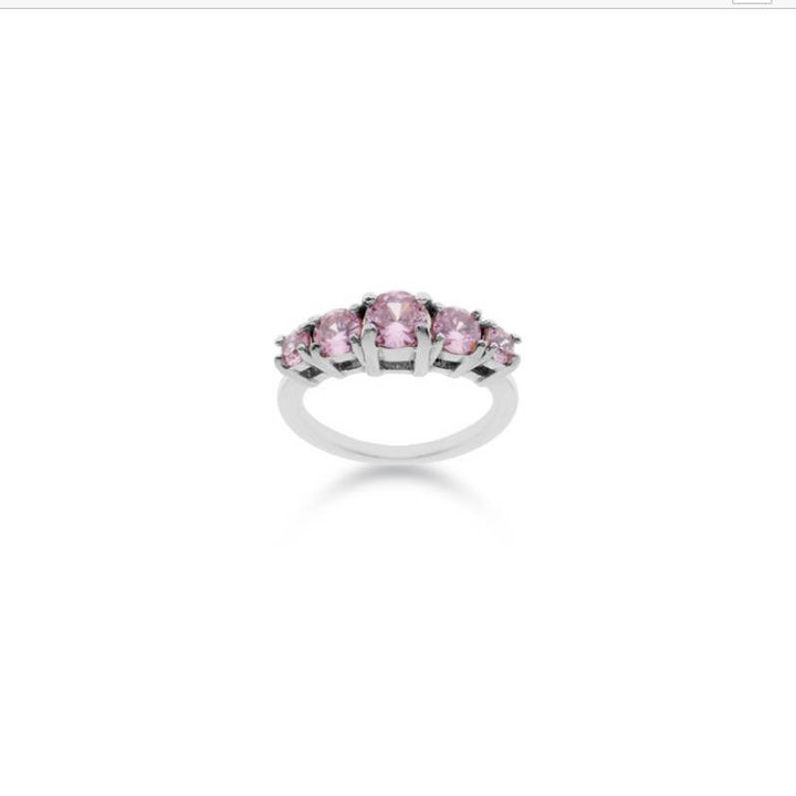 Anello Donna Liu Jo Acciaio Lucido Veretta Decrescente Zirconi Rosa LJ2428M16CV