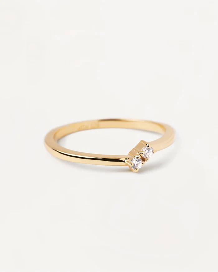 Anello Donna PDPaola Argento Dorato 925 Zirconi AN01-872-12
