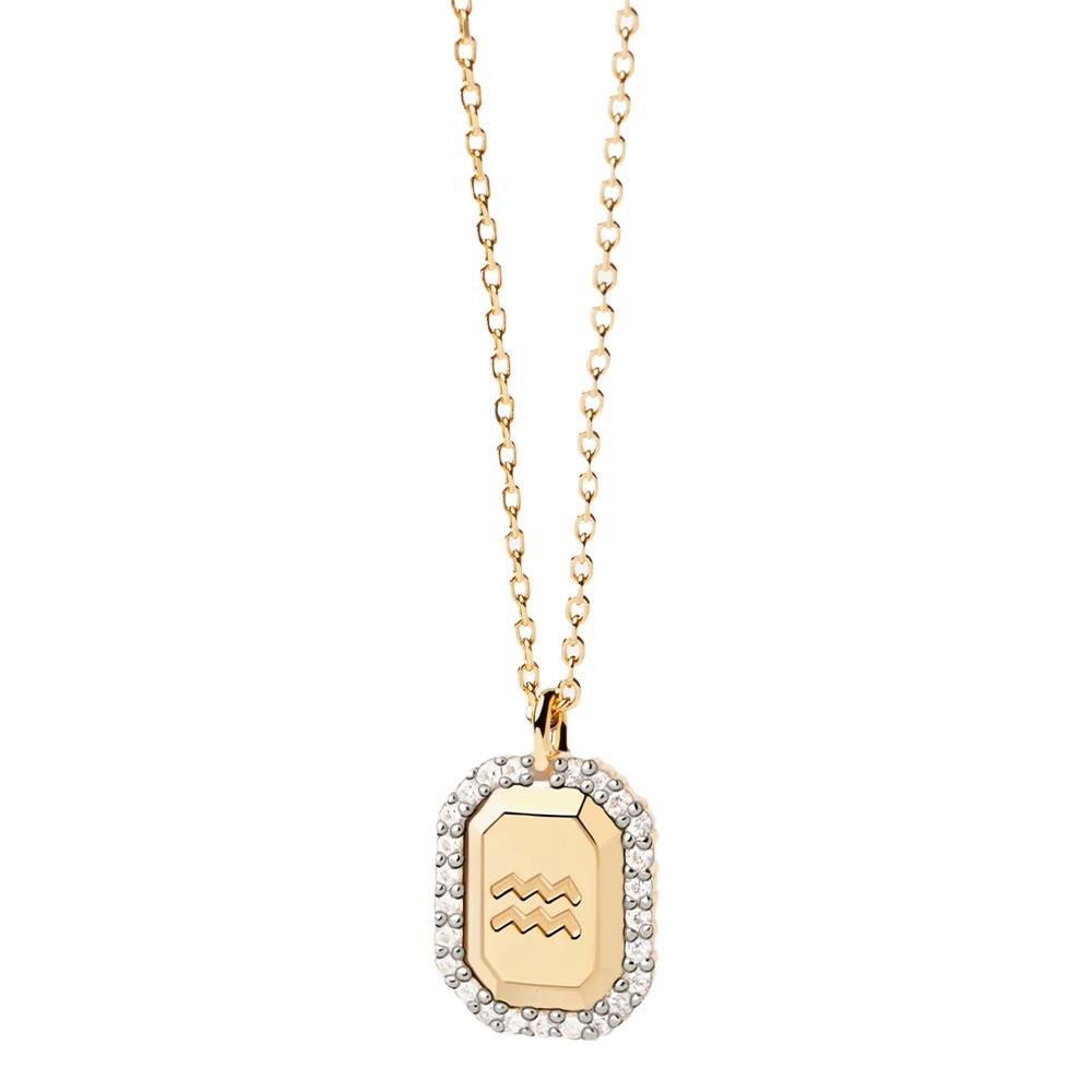 Collana Donna PDPaola Argento 925 Dorato Acquario Zirconi CO01-566-U