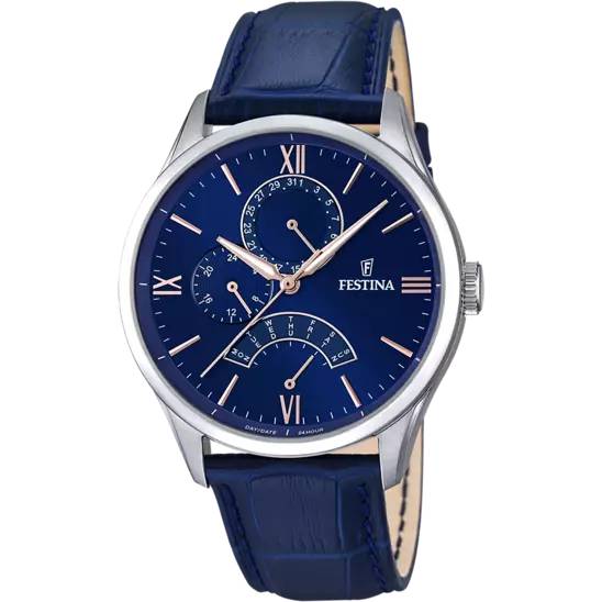 Orologio Uomo Acciaio Festina Quarzo Pelle Blu F16823/3