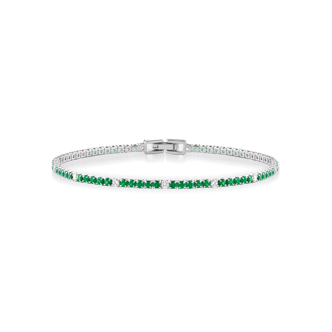 Bracciale Donna Kulto 925 Tennis Argento Zirconi Verdi e Bianchi KT925-034