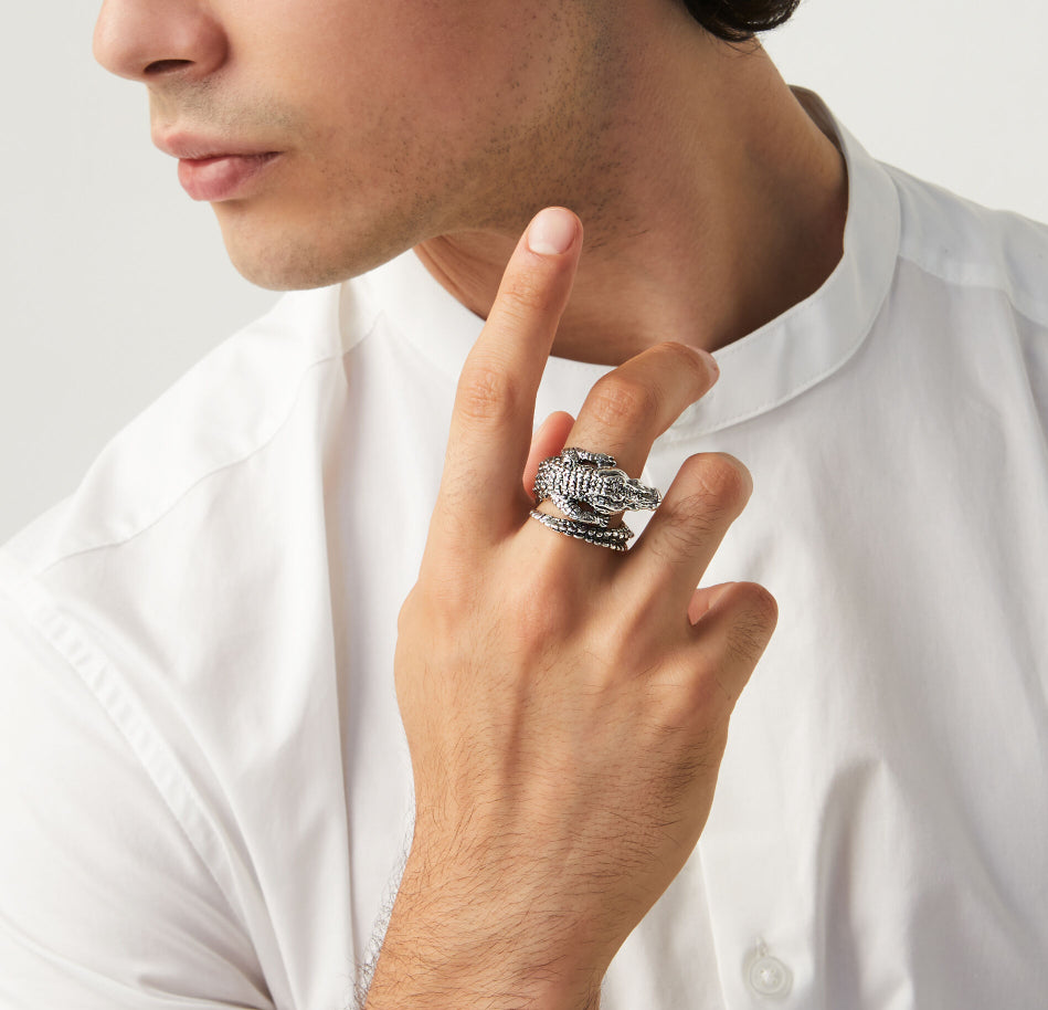 Anello Unisex Giovanni Raspini Argento 925 Coccodrillo Grande 08677/22