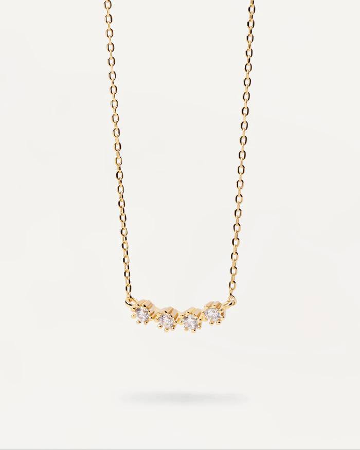 Collana Donna PDPaola Argento 925 Dorato Zirconi Bianchi CO01-366-U