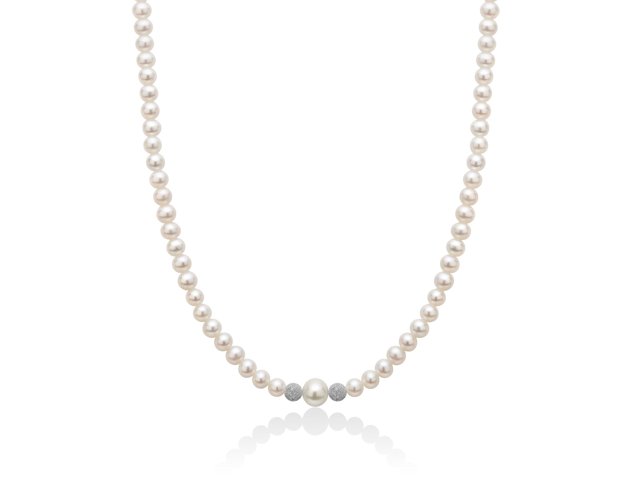 Collana Girocollo Perle Miluna Chiusura In Oro Bianco 750 PCL3079V