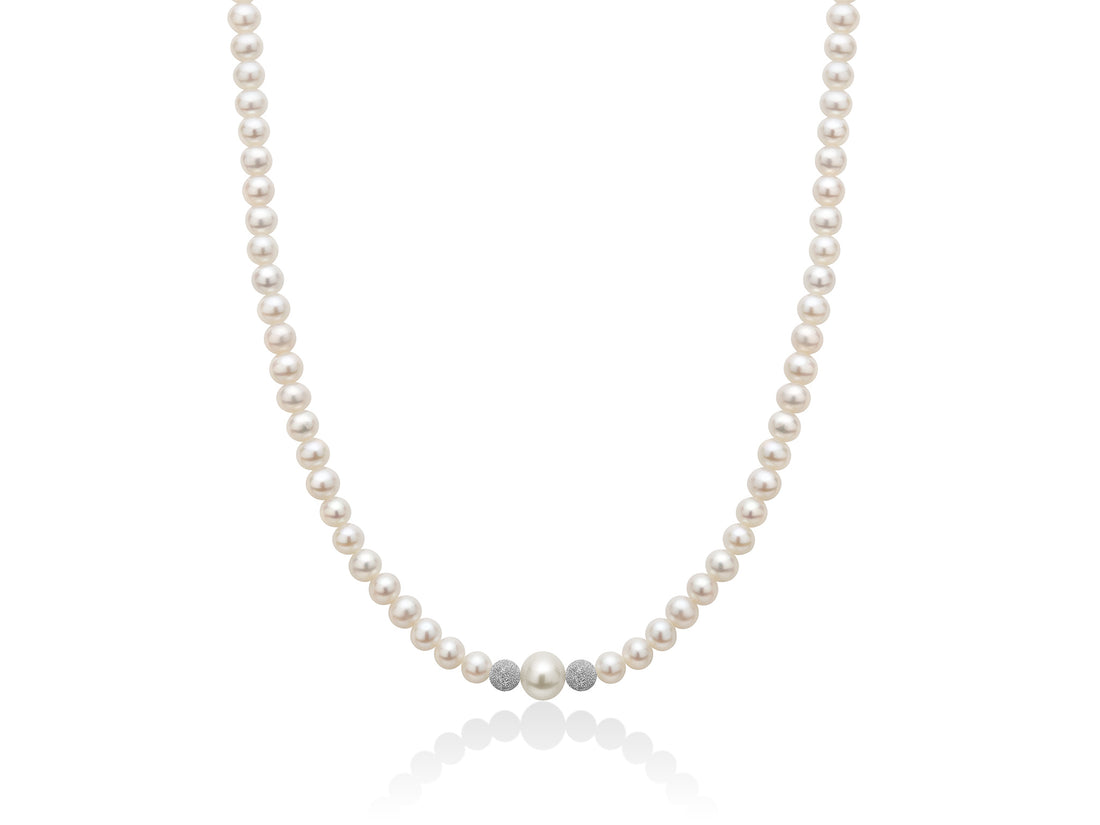 Collana Girocollo Perle Miluna Chiusura In Oro Bianco 750 PCL3079V