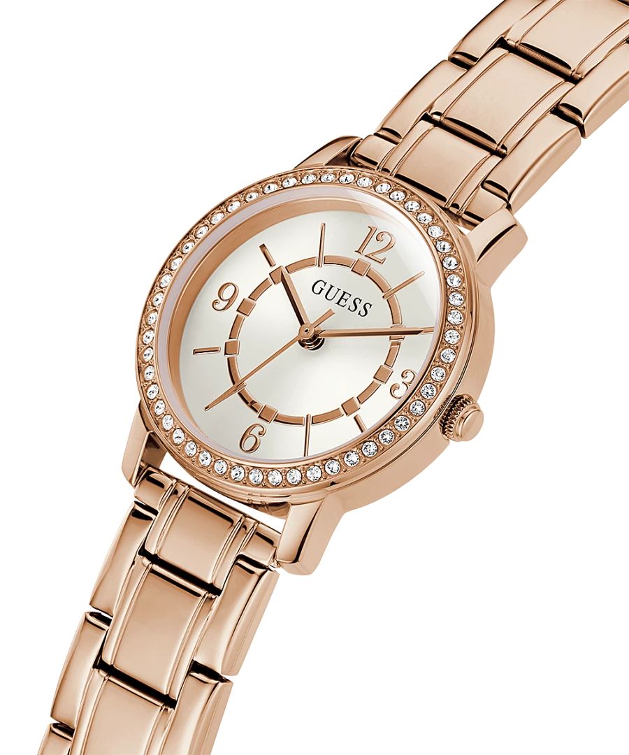 Orologio Donna Guess Quarzo Solo Tempo Zirconi Acciaio Rosè GW0468L3