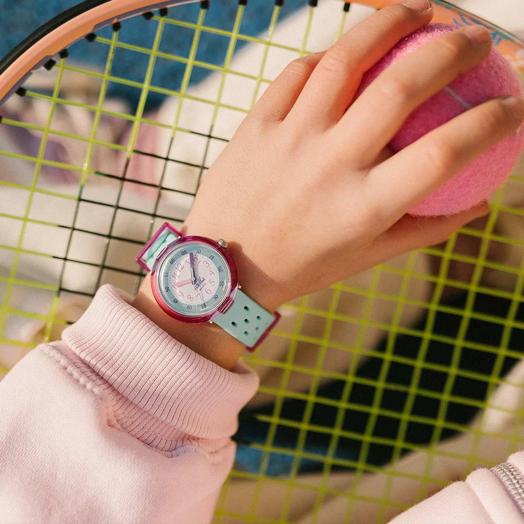Orologio Bambina Swatch Flik Flak FIZZ IN MINT Rosa Verde Acqua ZFCNP003