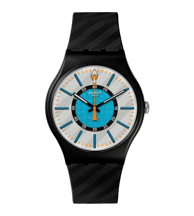 Orologio Unisex Swatch Good To Gorp Quarzo Nero Turchese Arancione SO32B119