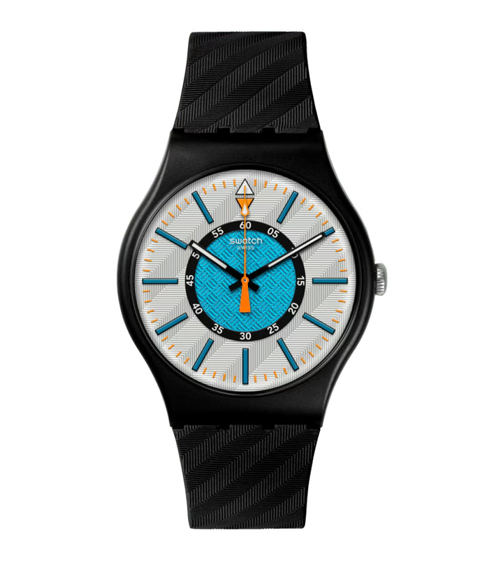 Orologio Unisex Swatch Good To Gorp Quarzo Nero Turchese Arancione SO32B119