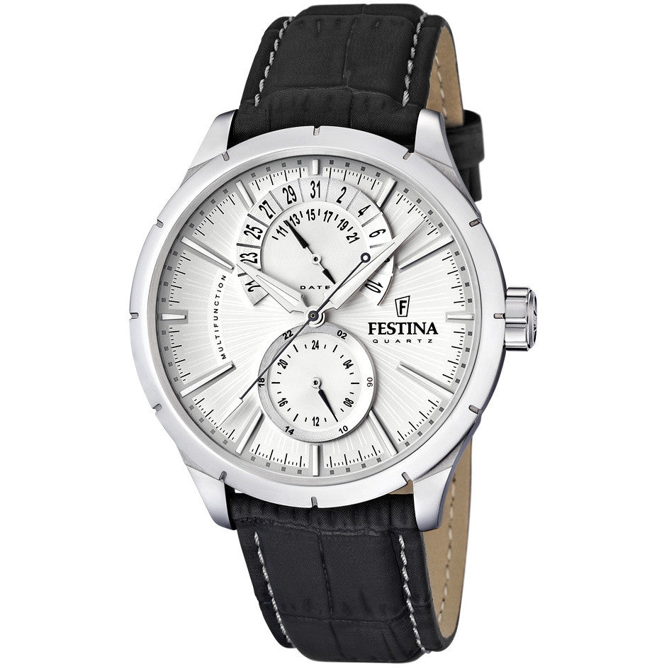 Orologio Uomo Acciaio Festina retrò cinturino pelle  F16573/1