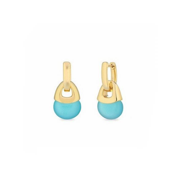Orecchini Donna Sogni Argento Dorato Quarzo Neon Blu OR122GA
