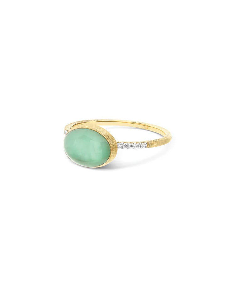 Anello Donna Nanis Oro Giallo 18 KT Diamanti e Pepita Giadeite AS4-609