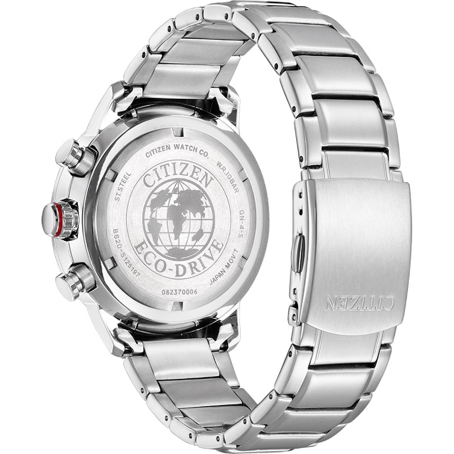 Orologio Uomo Acciaio Citizen Cronografo Aviator  Eco Drive Verde CA4486-82X