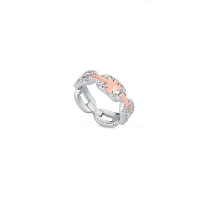 Anello Donna Roberto Giannotti Argento Zirconi Bianchi Angelo Rosè GIA805-16