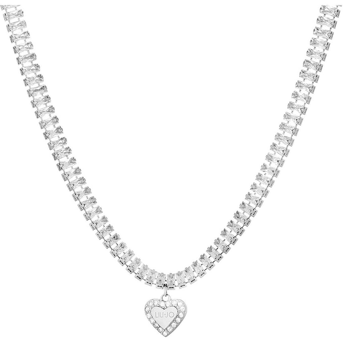 Collana Donna Liu Jo Tennis Acciaio Cuore Zirconi LJ1821