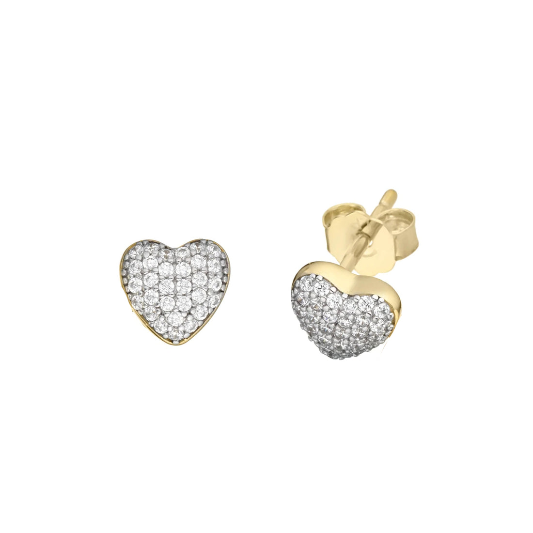 Orecchini Donna Sogni Argento 925 Cuori Dorati Zirconi Bianchi OR120GB