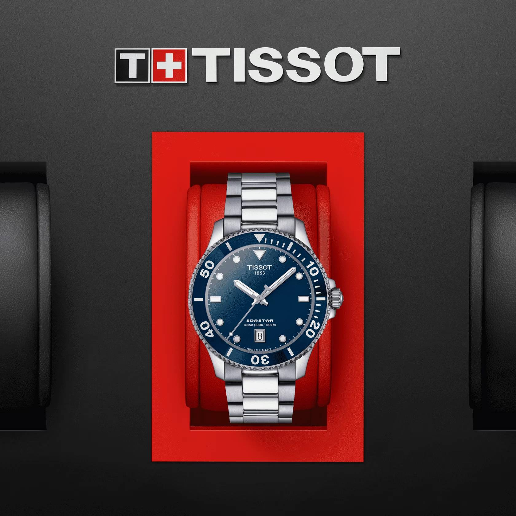 Orologio Uomo Tissot Quarzo Solo Tempo Acciaio Seastar Blu 300 m T1204101104100