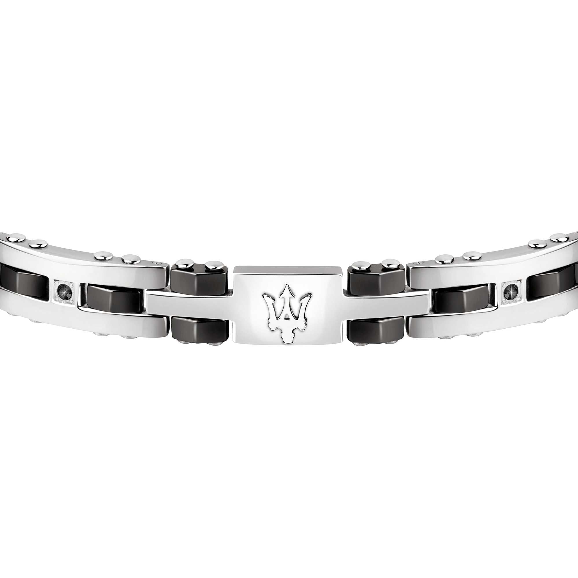 Bracciale Uomo Acciaio Maserati Ceramica Zirconi Neri JM22ASR02
