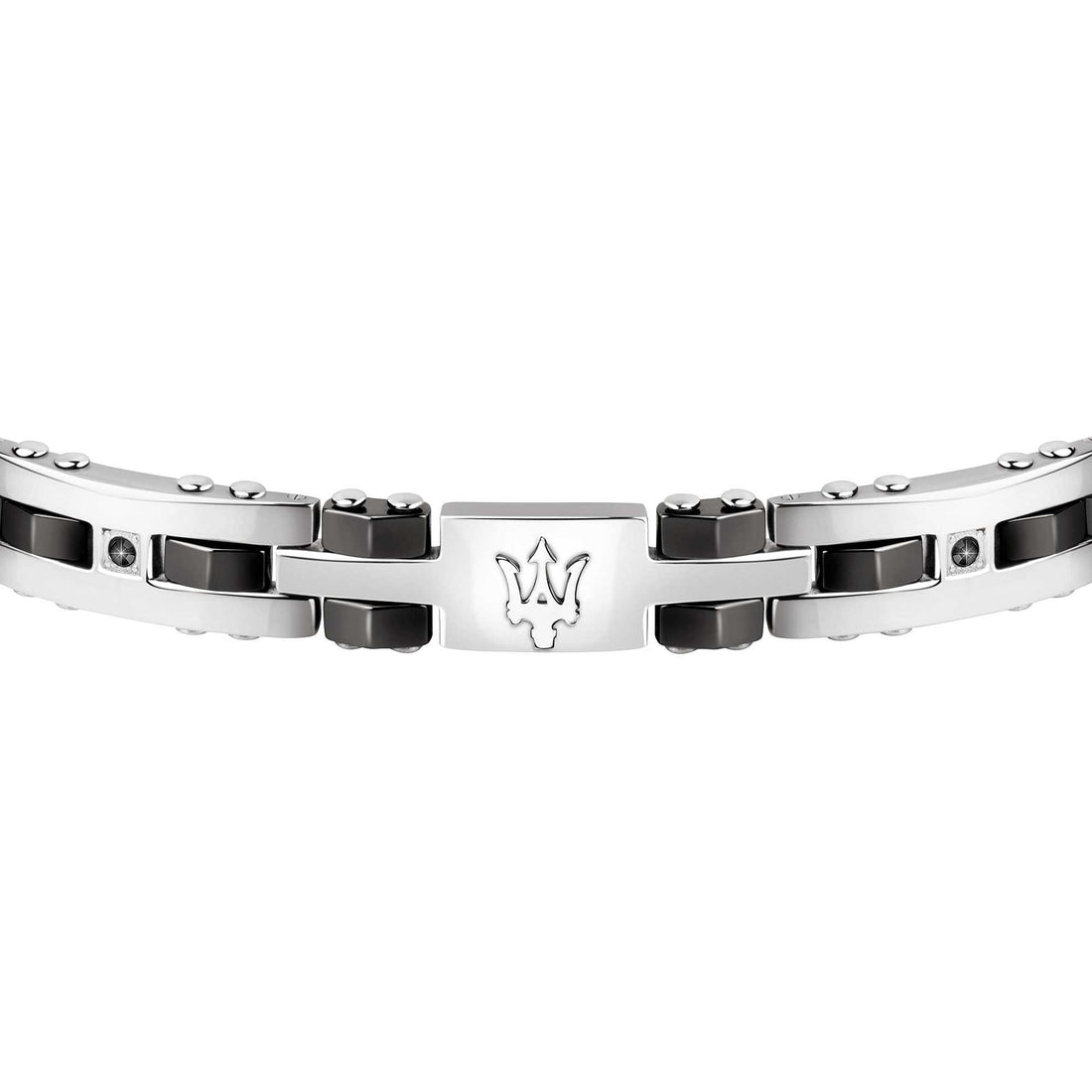Bracciale Uomo Acciaio Maserati Ceramica Zirconi Neri JM22ASR02