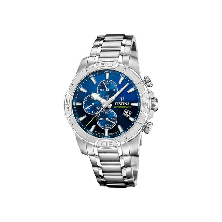 Orologio Uomo Festina Cronografo Blu Acciaio Data 10 ATM F20704/4