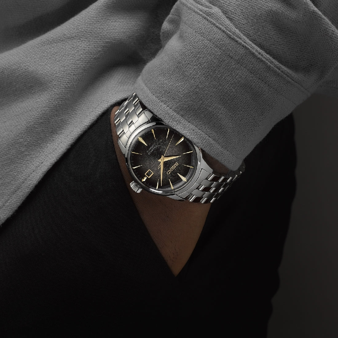 Orologio Uomo Seiko Presage Edizione Limitata Star Bar Nero Oro SRPK93J1