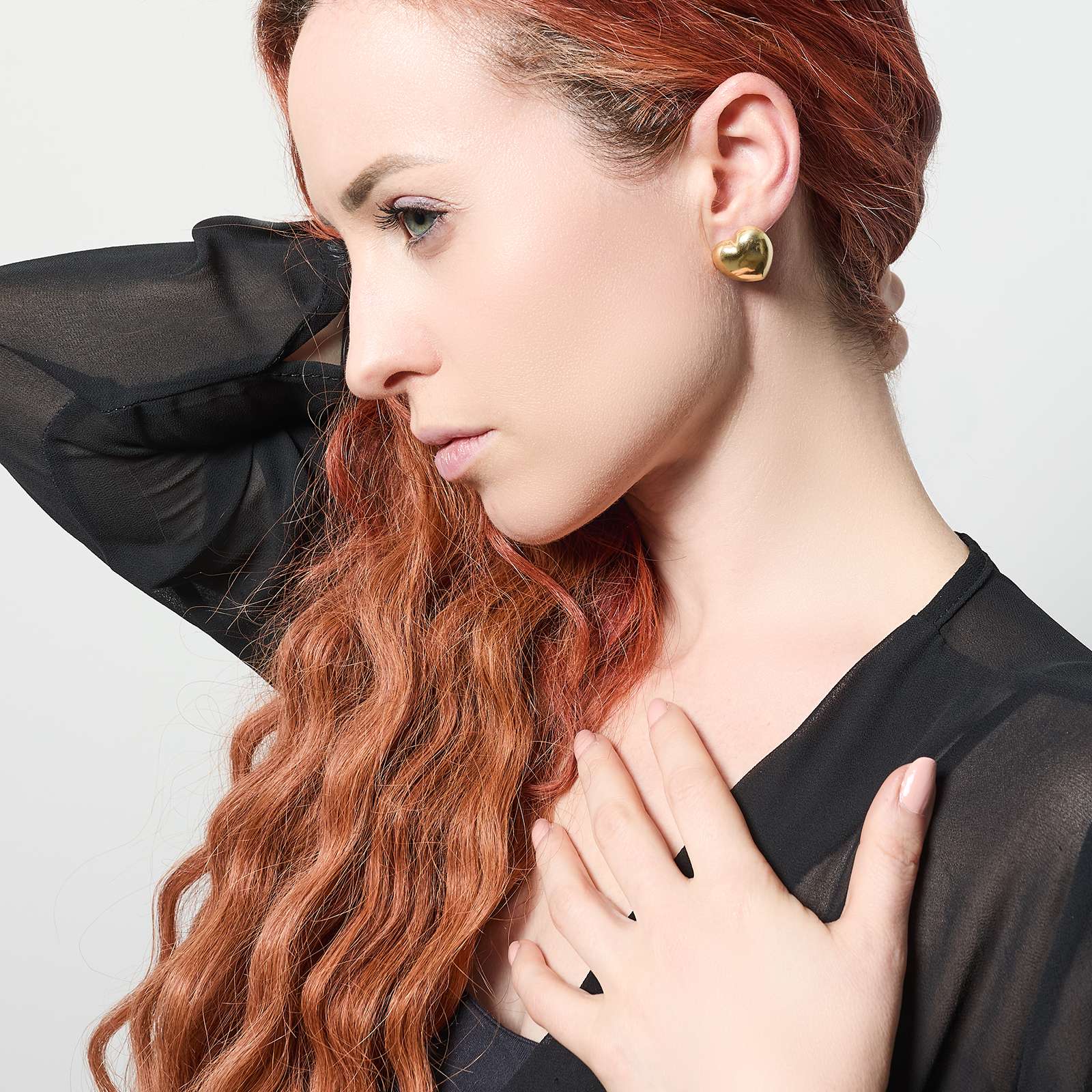 Orecchini Donna Unoaerre Argento Dorato 925 Cuore Bombato 6629