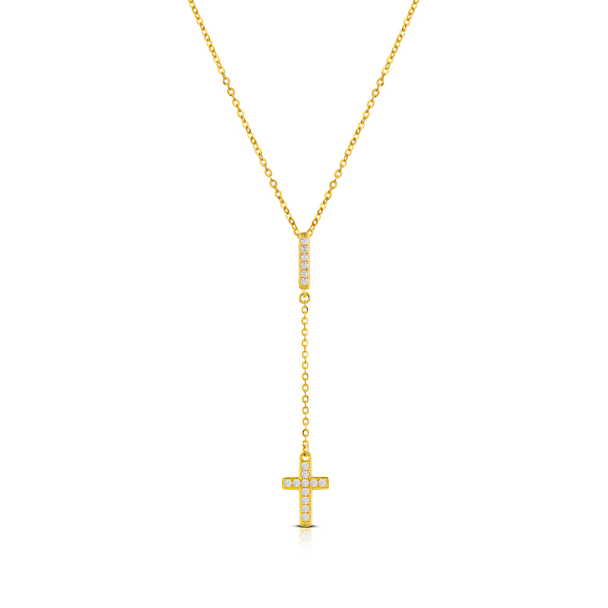 Collana Donna Kulto Argento 925 Dorato Croce Zirconi Bianchi  K925-176-2450