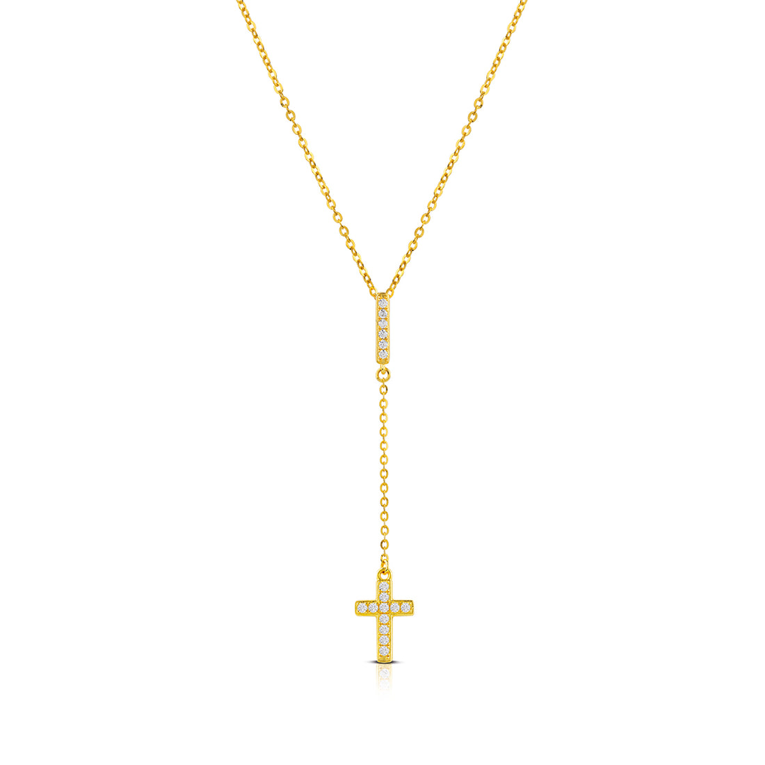 Collana Donna Kulto Argento 925 Dorato Croce Zirconi Bianchi  K925-176-2450