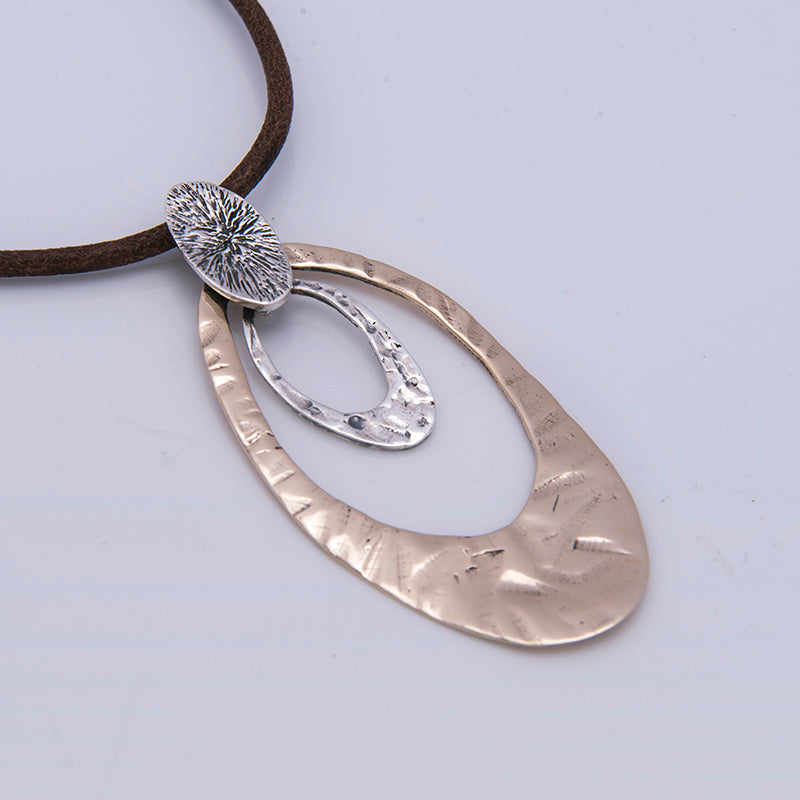 Ciondolo Donna Nemoris Argento 925 Laccio Cuoio Roccia RCR01