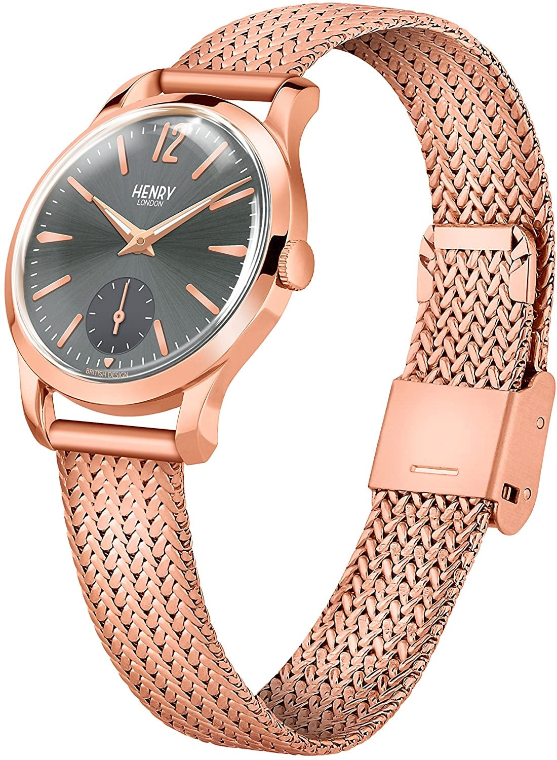 Orologio Donna Henry London Quarzo Solo Tempo Cinturino Milano Oro Rosa