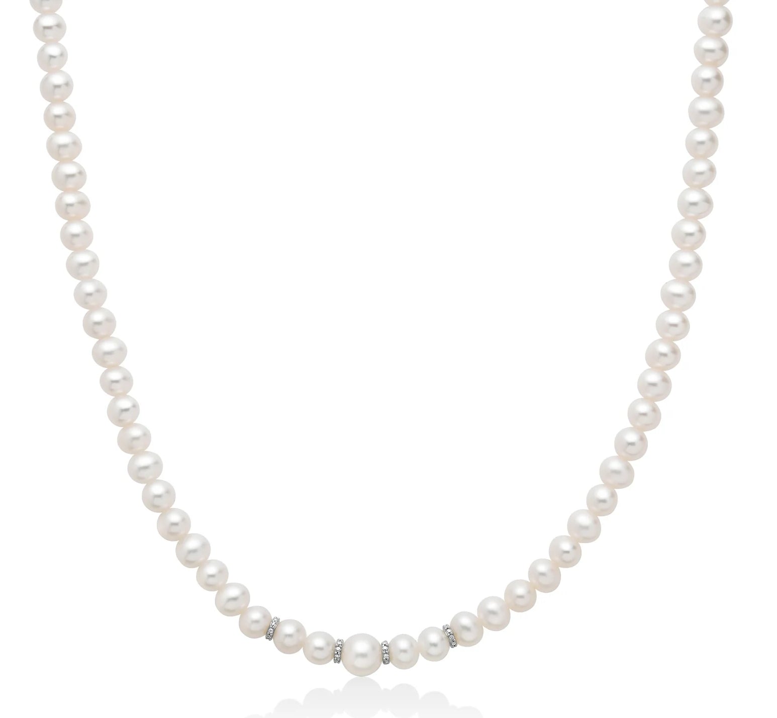 Collana Girocollo Perle Miluna Chiusura In Oro Bianco 750 e Diamanti PCL6558