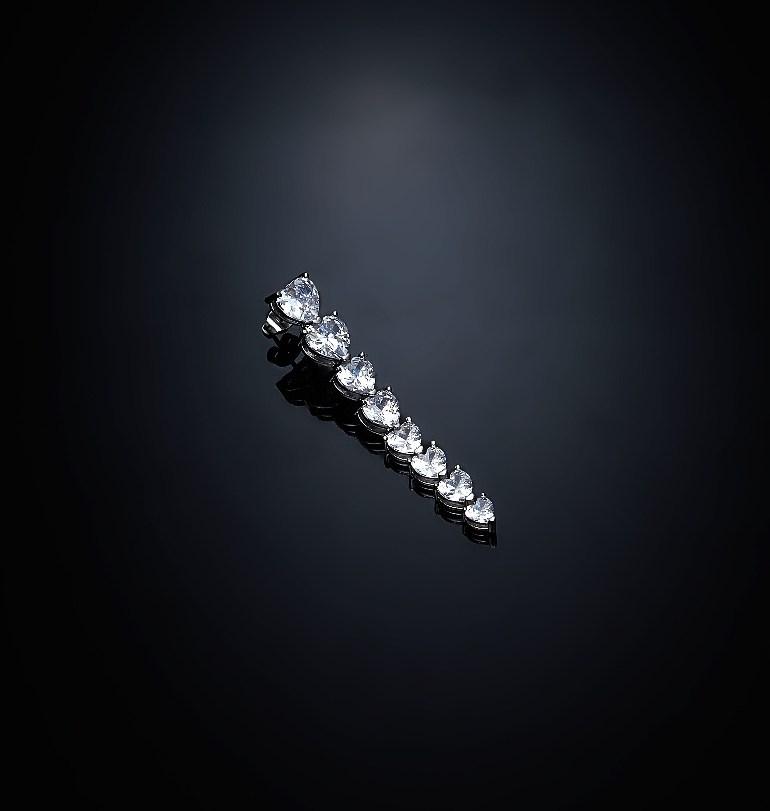 Mono Orecchino Donna Chiara Ferragni Acciaio Lunghi Zirconi Cuori J19AVG08