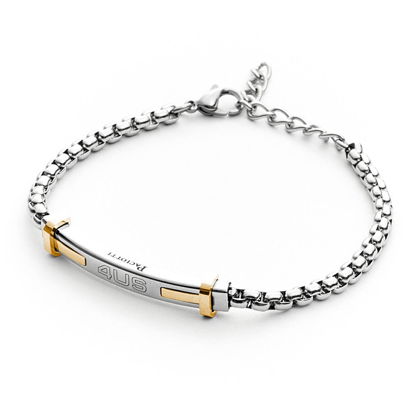 Bracciale Uomo 4US Cesare Paciotti  acciaio a maglie e centrale rigido 4UBR3800