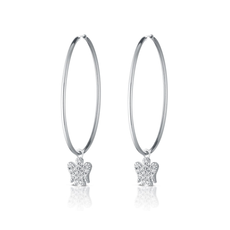Orecchini Donna Argento 925 Roberto Giannotti Cerchio Angelo Zirconato GIA391
