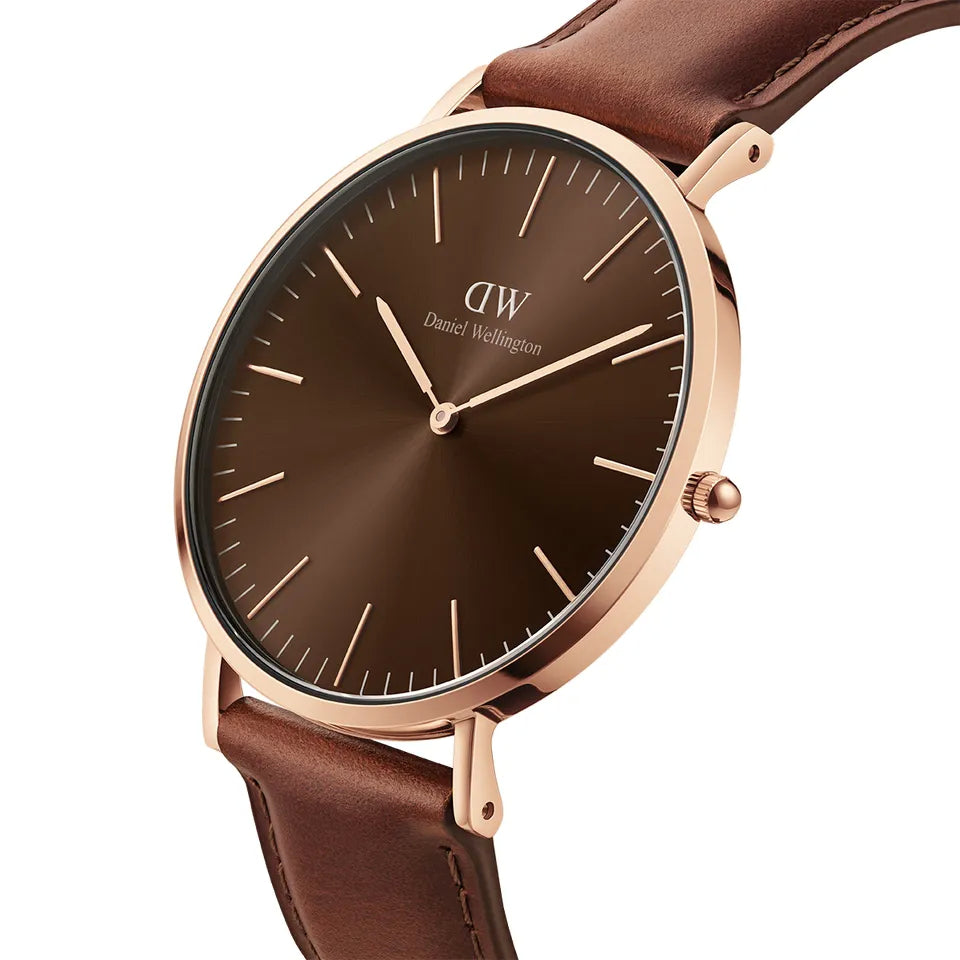 Orologio Uomo Daniel Wellington Quarzo Acciaio Rosè Cioccolato 40 mm DW00100627