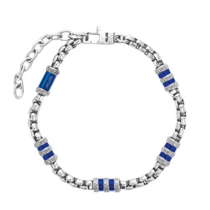 Bracciale Uomo 4US Cesare Paciotti Acciaio Blu Sfaccettato 4UBR8653
