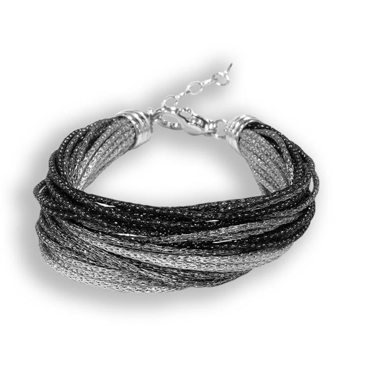 Bracciale Donna Borsari Rugiada Argento 925 Filato Metallico Nero Sfumato BR-RUG04